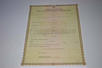 Свидетельство об Установлении Отцовства 2019г в Сочи